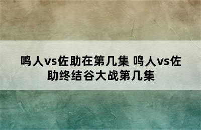 鸣人vs佐助在第几集 鸣人vs佐助终结谷大战第几集